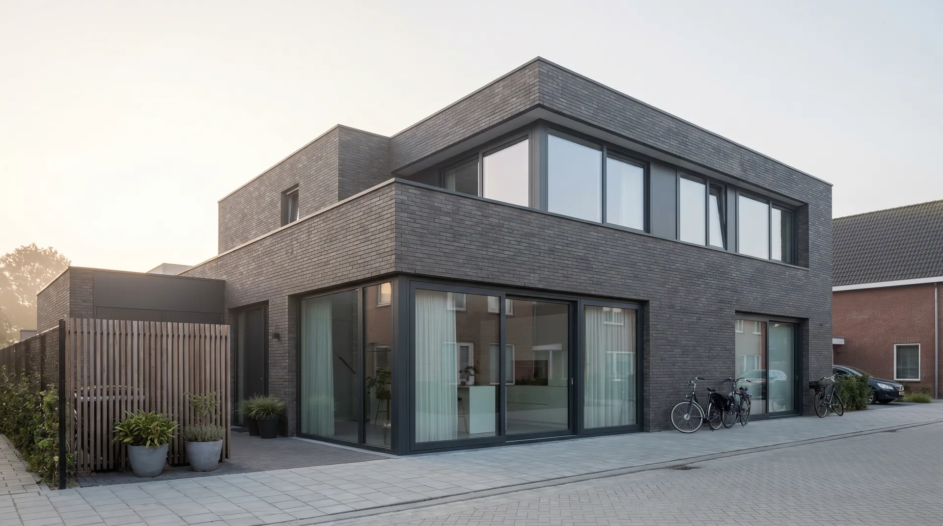 Moderne woning met strakke kozijnen
