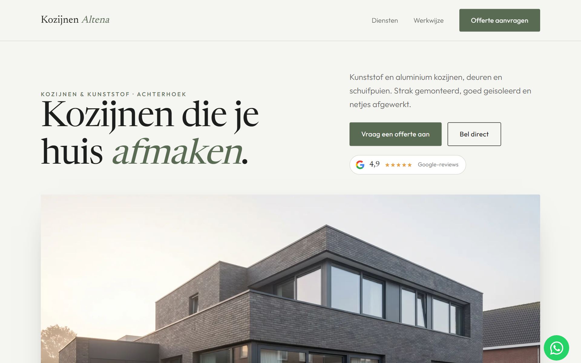 Voorbeeldsite voor een kozijnenbedrijf