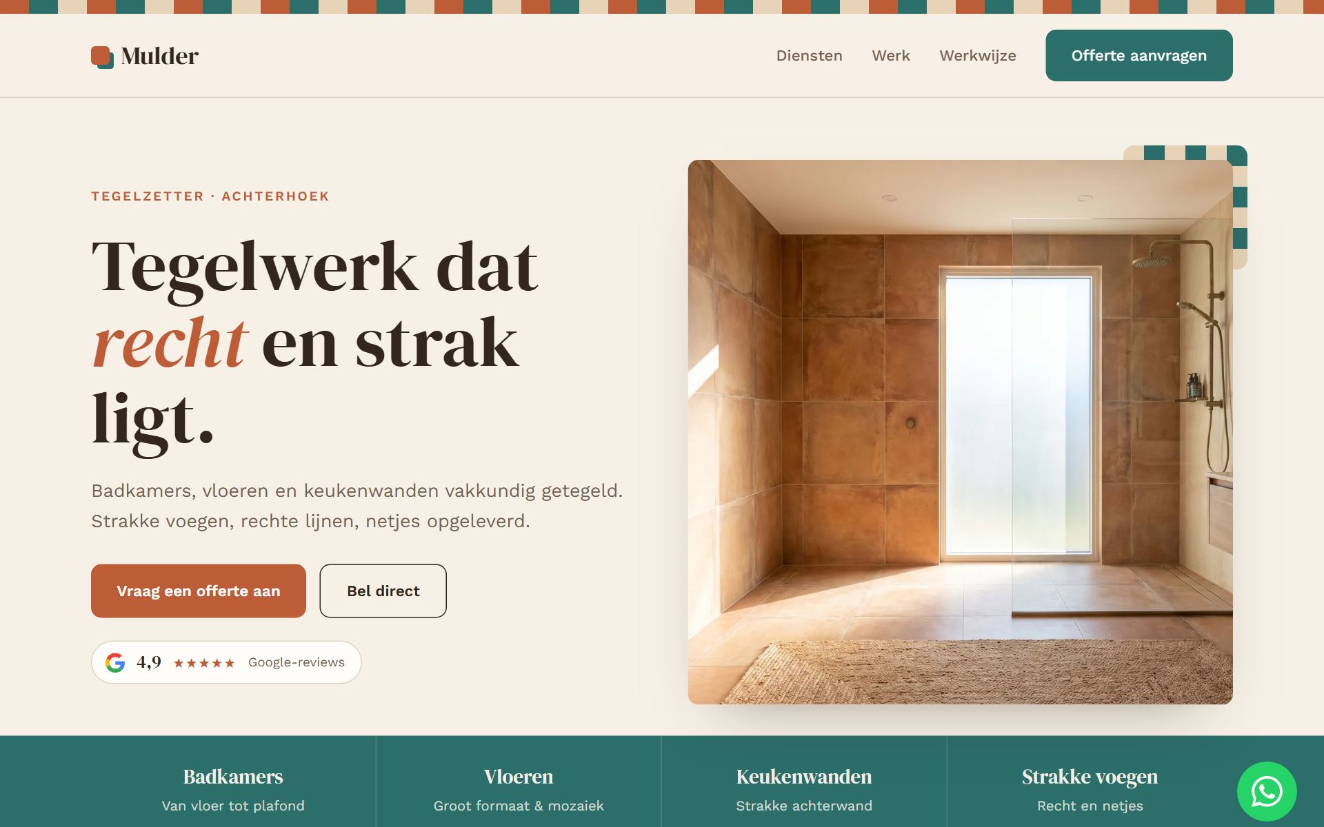 Voorbeeldsite voor een tegelzetter